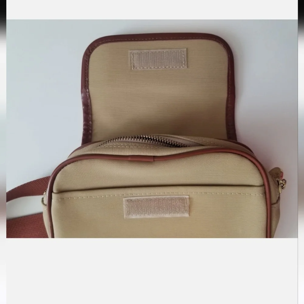 Moschino LOGO BELT BAG Vintage Made In Japan Tan Brown Nylon